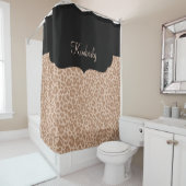Meisjes Monogram Luipaard Patroon Douchegordijn (In situ)