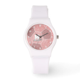 meisjes monogrammed sportgeschenken roze voetbal horloge
