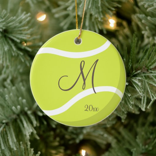 meisjes monogrammed tennis keramisch ornament (Boom)
