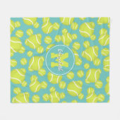 Meisjes Monogrammed Tennisballen Patroon Fleece Deken (Voorkant (Horizontaal))