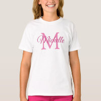 Meisjes monogrammen, witte en roze Sjabloon