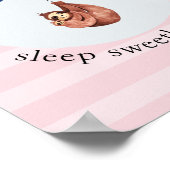 Meisjes Mooie Roze Ballon Luiaard Dier en Naam Kin Poster (Hoek)