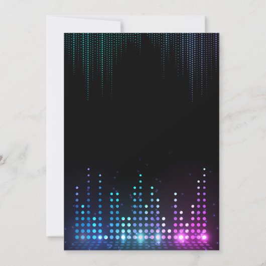 Meisjes Muzikale Glow Verjaardag Uitnodiging (Achterkant)