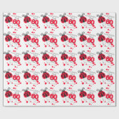 Meisjes naam 60e verjaardag lieveheersbeestje patt cadeaupapier (Vlak)