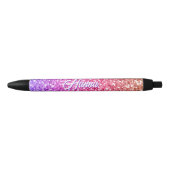 Meisjes naam Bright Paarse Mauve Roze Glitter Effe Zwarte Inkt Pen (Voorkant)