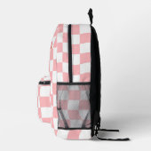 Meisjes Naam Groovy Roze Wit Wavy Checkerboard Bedrukte Rugzak (Rechts)
