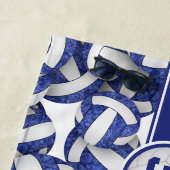 meisjes naam jersey nummer blauw wit volleyballen strandlaken (In situ)