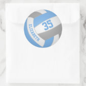 meisjes naam jersey nummer lt blue gray volleyball ronde sticker (Tas)