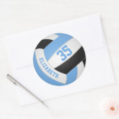 meisjes naam jersey nummer lt blue volleyball ronde sticker (Envelop)