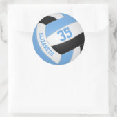 meisjes naam jersey nummer lt blue volleyball ronde sticker (Tas)