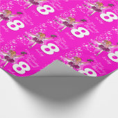 Meisjes naam leeftijd ballerina roze verjaardag pa cadeaupapier (Hoek)