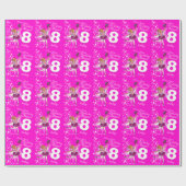 Meisjes naam leeftijd ballerina roze verjaardag pa cadeaupapier (Vlak)