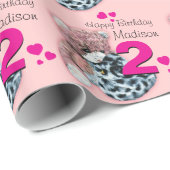 Meisjes naam leeftijd zacht speelgoed verjaardag p cadeaupapier (Rol Hoek)