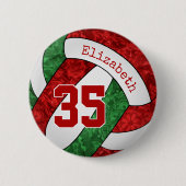 Meisjes naam rood groen volleybal team kleuren ronde button 5,7 cm (Voorkant)