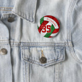 Meisjes naam rood groen volleybal team kleuren ronde button 5,7 cm (In situ)