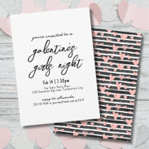 Meisjes Nacht Handgeschreven Harten Galentine's Da