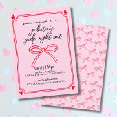 Meisjes Nacht Roze en Rode Galentijn's Dag Kaart