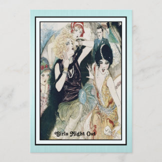 Meisjes Nacht Uit Chaos Vintage Art Deco Custom Kaart