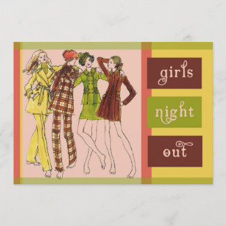 Meisjes nacht uit Vintage 70's Kaart
