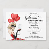 Meisjes nachten Galentine's geboorte feest Bash Kaart (Voorkant)