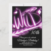 Meisjes nachten Neon Wild 40th Birthday Elke leeft Kaart (Voorkant)