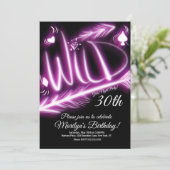 Meisjes nachten Neon Wild 40th Birthday Elke leeft Kaart (Staand voorkant)