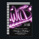 Meisjes nachten Neon Wild 40th Birthday Elke leeft Kaart<br><div class="desc">Neon Hand Lettering - Wilde meisjes Night Out Invitations for any age age</div>