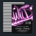 Meisjes nachten Neon Wild 40th Birthday Elke leeft Kaart<br><div class="desc">Neon Hand Lettering - Wilde meisjes Night Out Invitations for any age age</div>