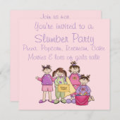 Meisjes nachtfeest kaart (Voorkant / Achterkant)