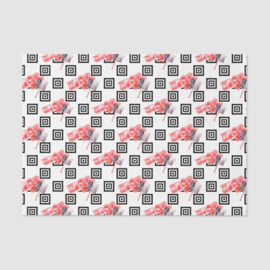 Meisjes Nail-pools (ontwerp 22 Rode reeks) Tissuepapier (Voorkant)