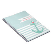 Meisjes Nautical Anchor gepersonaliseerd Notitieboek (Rechterzijde)