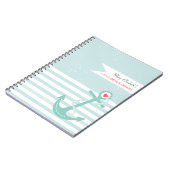 Meisjes Nautical Anchor gepersonaliseerd Notitieboek (Linkerzijde)