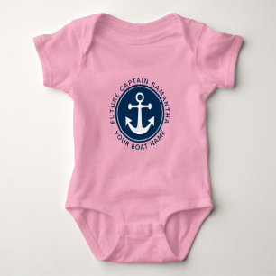 Meisjes nautisch anker touw marine kapitein boot n romper