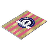 Meisjes Nautisch Roze Blauw Baby shower Gastboek Notitieboek (Linkerzijde)