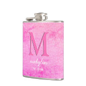 Meisjes Nep Leer Roze Monogram Naam Heupfles (Links)