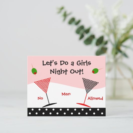 Meisjes Night Out Bachelorette Kaart (Staand voorkant)