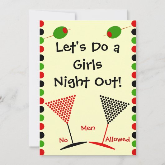 Meisjes Night Out Bachelorette Kaart (Voorkant)