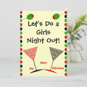 Meisjes Night Out Bachelorette Kaart (Staand voorkant)