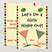 Meisjes Night Out Bachelorette Kaart (Voorkant / Achterkant)