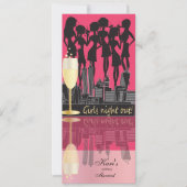 Meisjes Night Out, Bachelorette Party - Hot Pink Kaart (Voorkant)