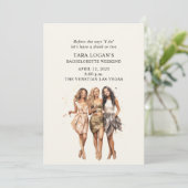 Meisjes Night Out Bachelorette Party Kaart (Staand voorkant)