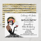 Meisjes Night Out Dag van de Dode Halloween Verjaa Kaart (Voorkant / Achterkant)