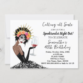 Meisjes Night Out Dag van de Dode Halloween Verjaa Kaart