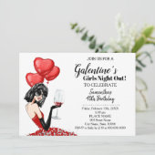 Meisjes Night Out Galentine's Birthday party Kaart (Staand voorkant)