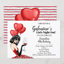 Meisjes Night Out Galentine's Birthday party Kaart