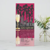 Meisjes Night Out Party Celebration | Donkerroze Kaart (Staand voorkant)