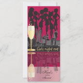 Meisjes Night Out Party Celebration | Donkerroze Kaart (Voorkant)
