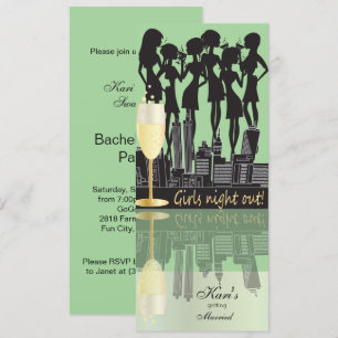 Meisjes Night Out Party Celebration   Munt Green Kaart