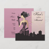 Meisjes Night Out Party - Roze Kaart (Voorkant / Achterkant)