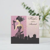 Meisjes Night Out Party - Roze Kaart (Staand voorkant)